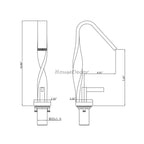 Chrome bathroom basin mixer tap waterfall spout additional view