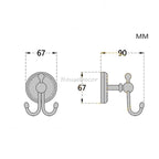 Black Brass robe hook wall mounted design detail view