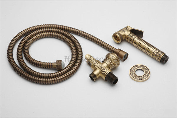 Antique Brass home product handheld shower set detail view