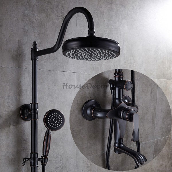 Black bath shower mixer tap detailed product view detail view