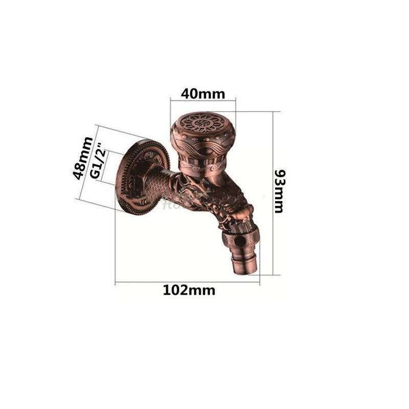 Modern utility faucet wall mounted design detail view
