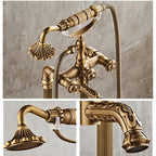 Antique Brass bath shower mixer tap floor mounted design additional view