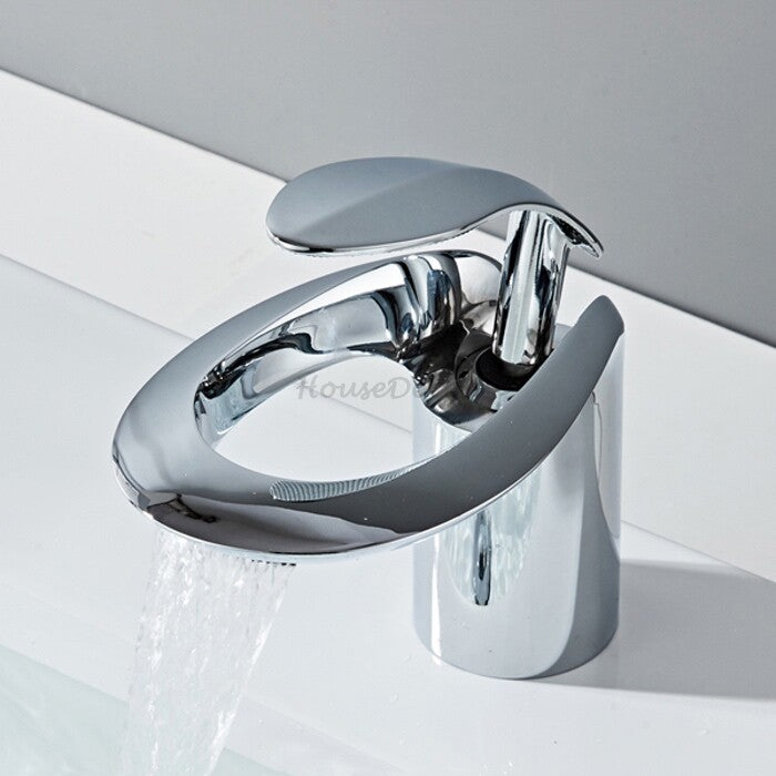 Modern bath shower mixer tap waterfall spout additional view