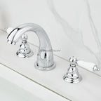 Polished Brass bath shower mixer tap dual handle control detail view