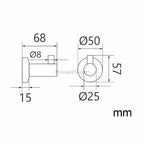Modern robe hook wall mounted design detail view