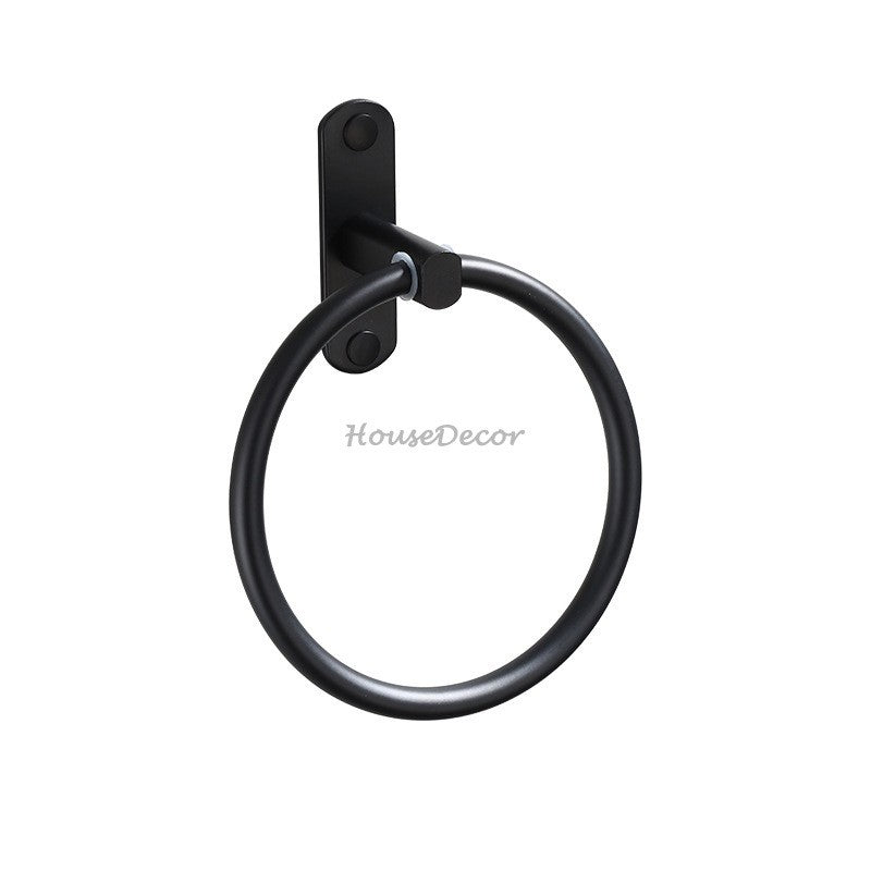 Matte Black towel ring wall mounted design additional view