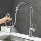 Modern kitchen sink mixer tap pull out spray additional view
