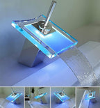 Chrome bath shower mixer tap waterfall spout detail view