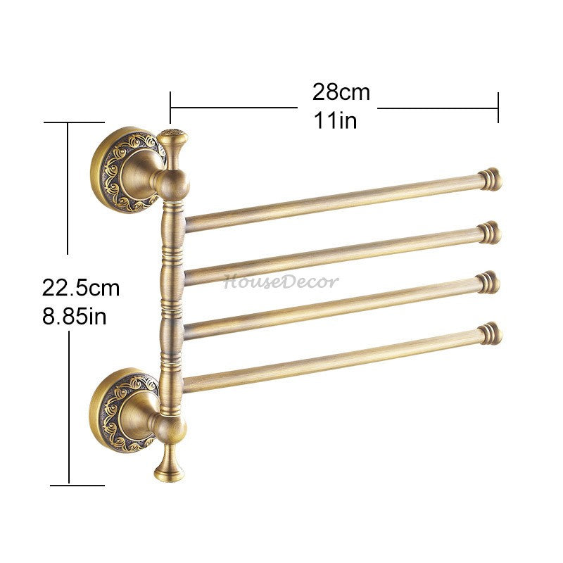 Antique Brass towel rack detailed product view additional view