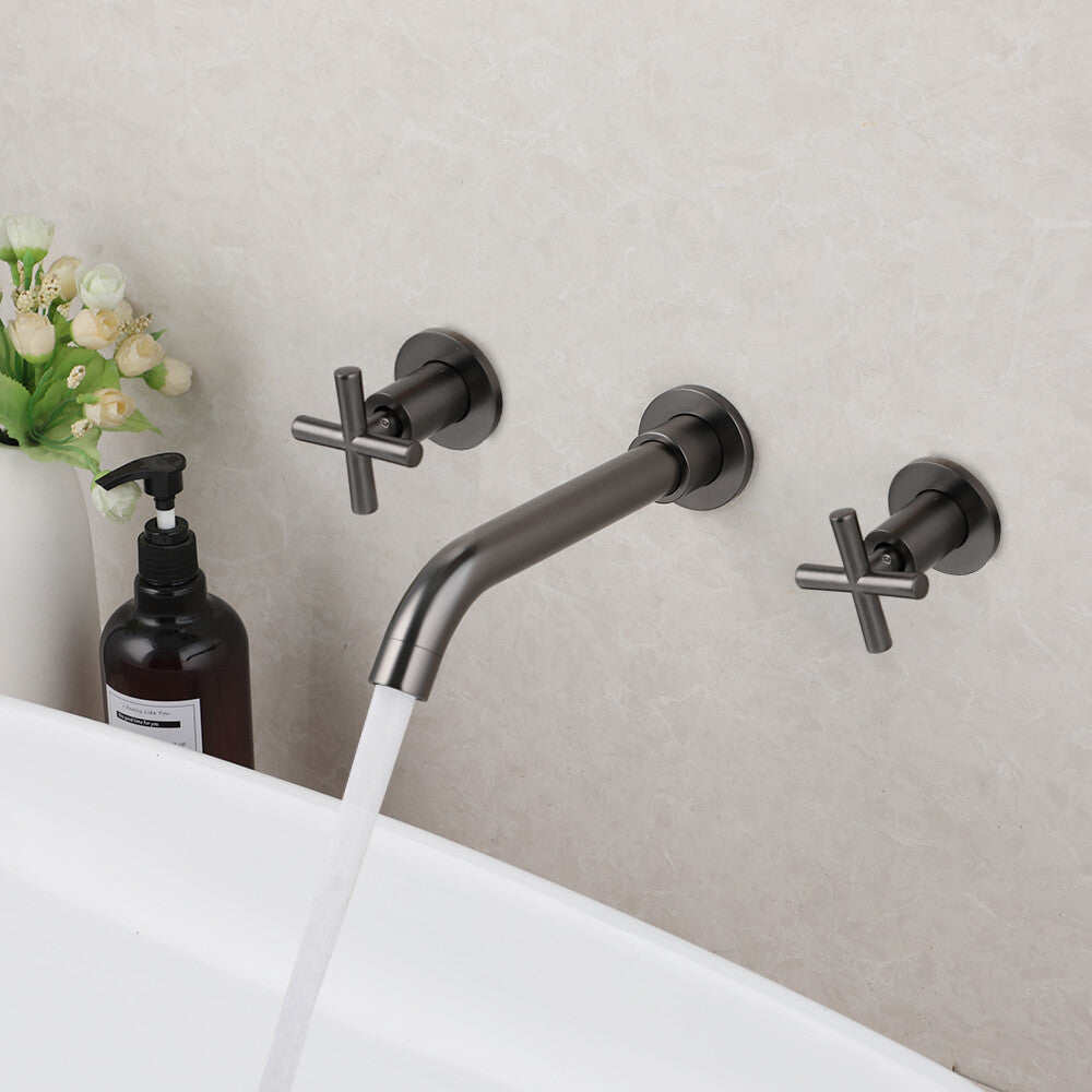 Brass bath shower mixer tap wall mounted design detail view