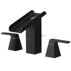 Black bath shower mixer tap waterfall spout main view