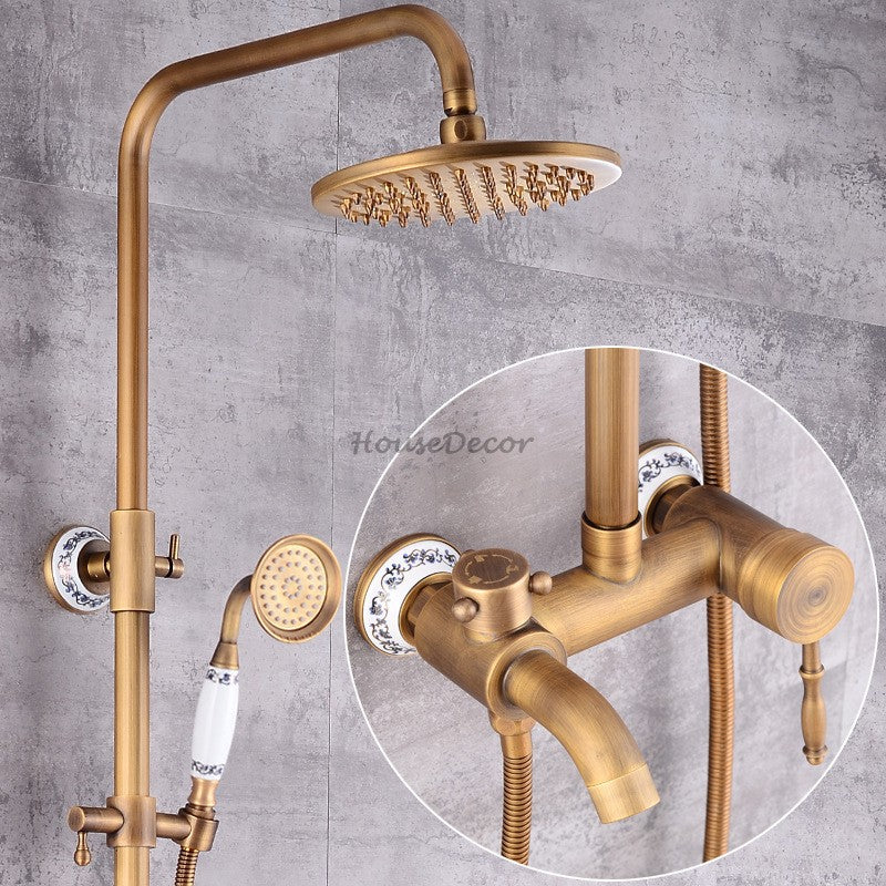 Antique Brass bath shower mixer tap detailed product view detail view