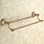 Antique Brass towel rack wall mounted design detail view