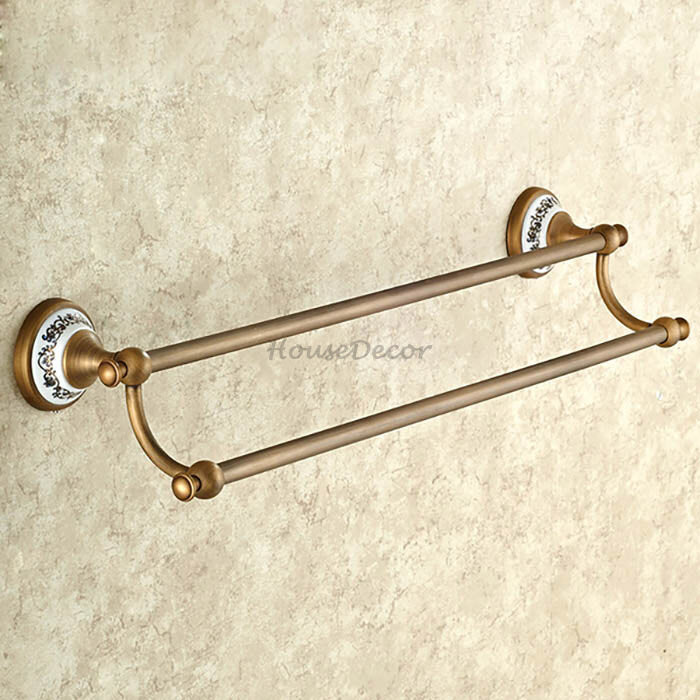 Antique Brass towel rack wall mounted design detail view