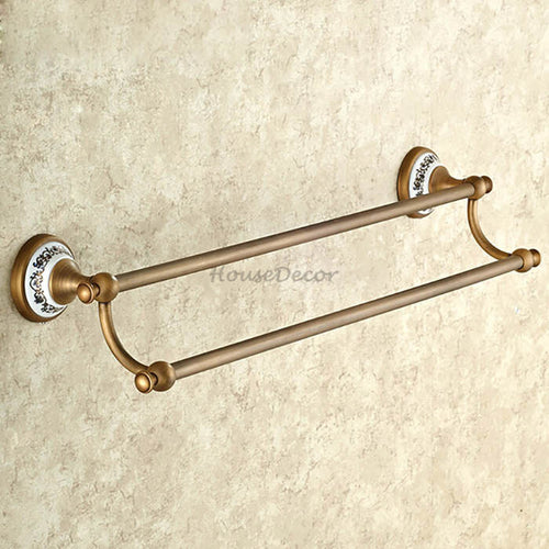 Antique Brass towel rack wall mounted design detail view
