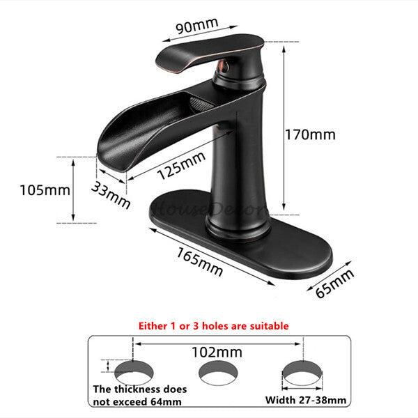 Modern bathroom basin mixer tap waterfall spout additional view