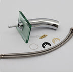 Chrome bath shower mixer tap waterfall spout detail view
