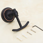 Black Brass robe hook wall mounted design detail view