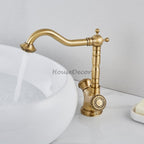 Antique Brass bath shower mixer tap swivel spout main view