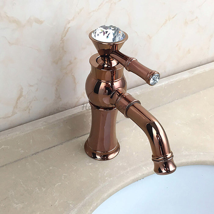Gold bath shower mixer tap single lever control detail view
