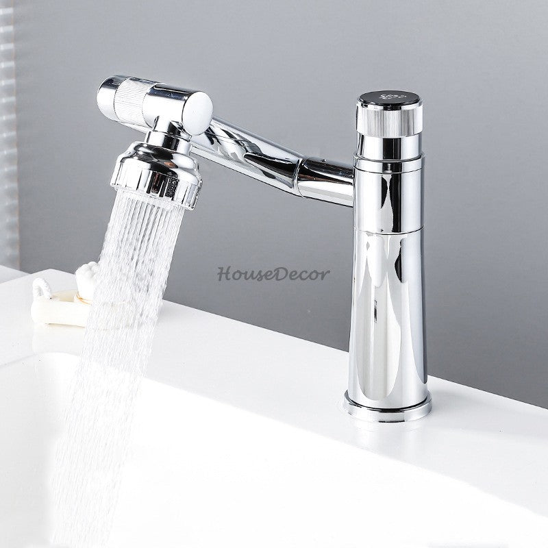 Modern bath shower mixer tap swivel spout detail view