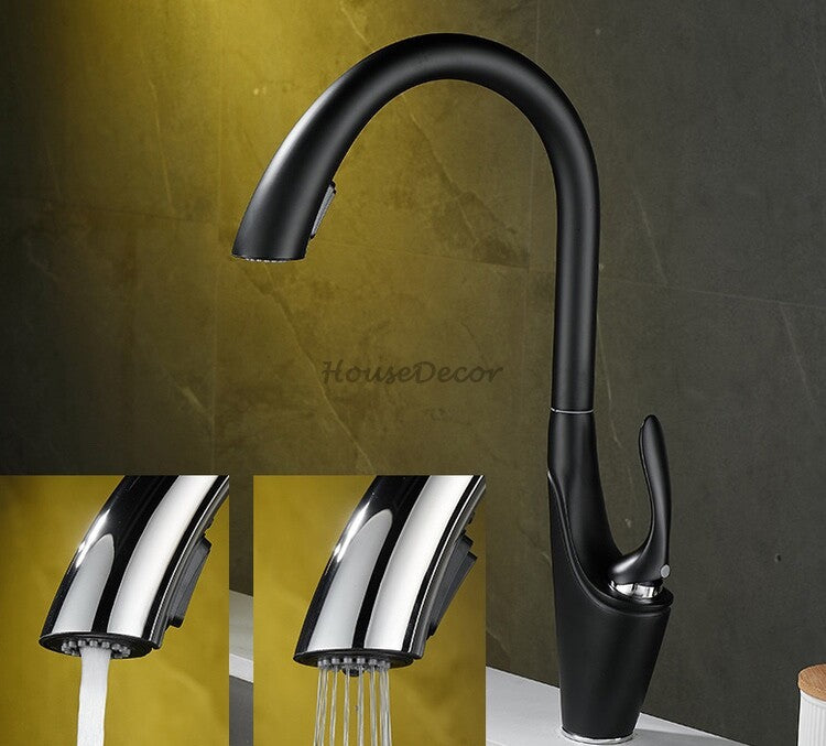 Modern kitchen sink mixer tap pull out spray additional view