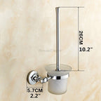 Modern toilet brush holder wall mounted design detail view