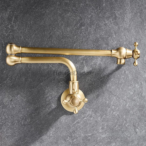 Antique Brass kitchen sink mixer tap folding spout additional view