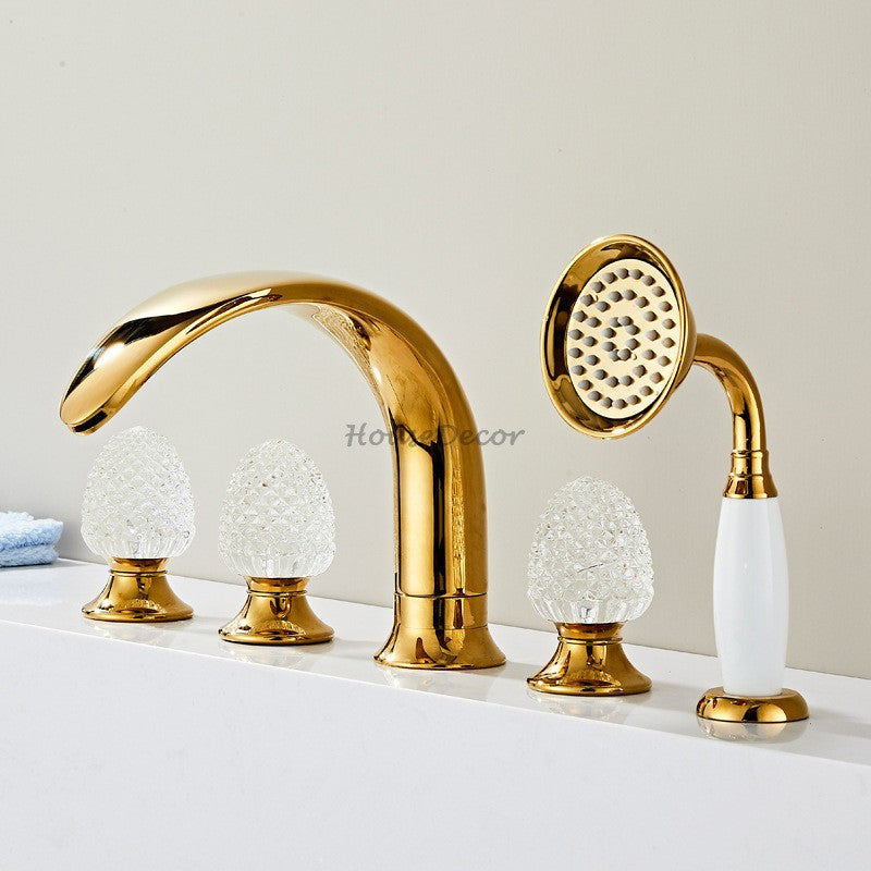 Modern bath shower mixer tap pull out spray detail view