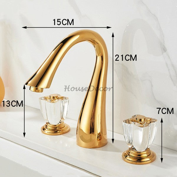 Gold bath shower mixer tap 3 hole installation additional view
