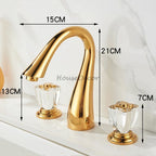 Gold bath shower mixer tap 3 hole installation additional view