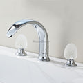Modern bath shower mixer tap dual handle control detail view