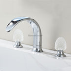 Modern bath shower mixer tap dual handle control detail view