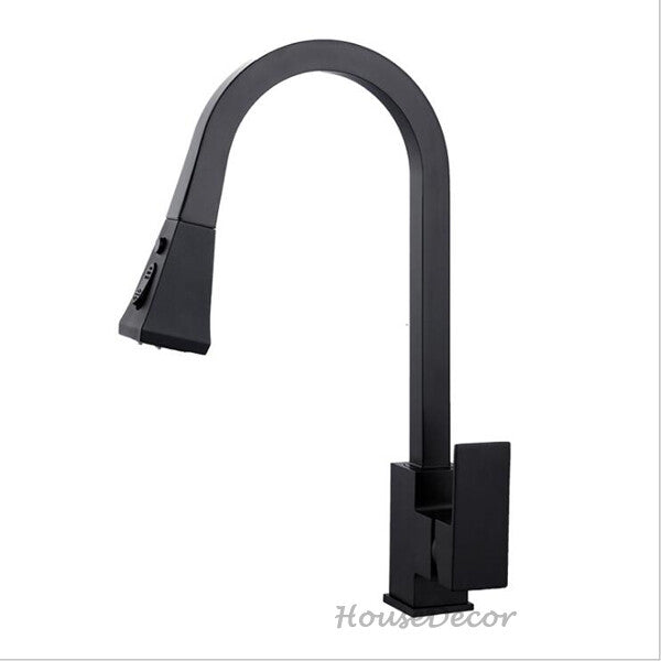 Modern kitchen sink mixer tap pull out spray main view