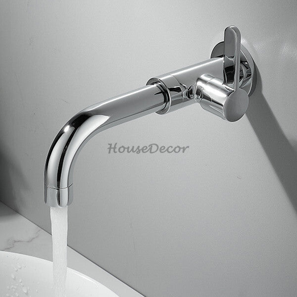 Modern bathroom basin mixer tap wall mounted design detail view