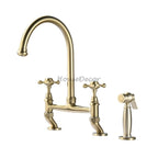 Brushed Gold bath shower mixer tap handheld shower set main view