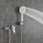 Chrome bath shower mixer tap wall mounted design detail view