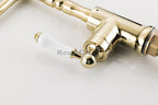 Gold Ceramic kitchen sink mixer tap swivel spout additional view