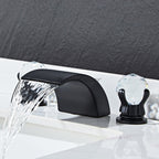 Modern bath shower mixer tap waterfall spout detail view