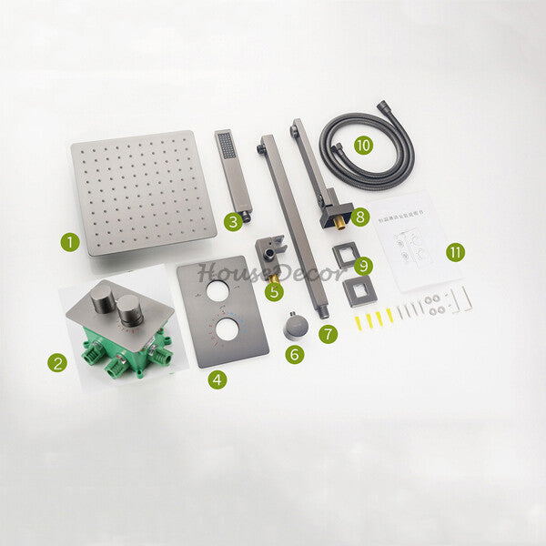 Modern bath shower mixer tap thermostatic control additional view