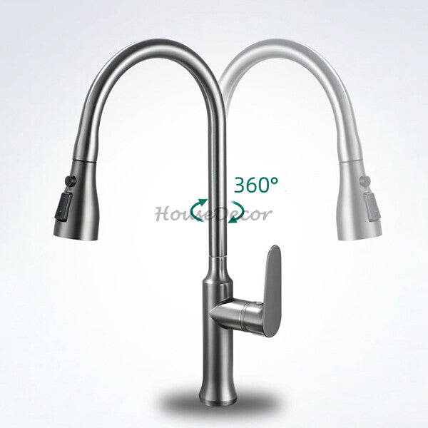 Modern kitchen sink mixer tap pull out spray additional view