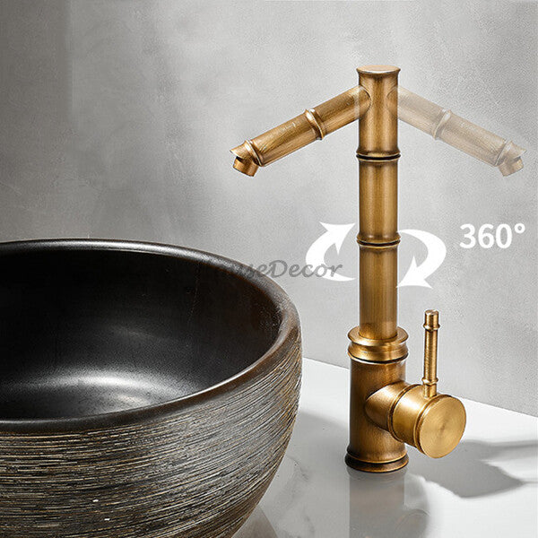 Antique Brass bath shower mixer tap deck mounted design detail view