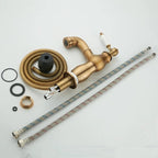 Antique Brass bath shower mixer tap pull out spray additional view