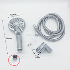 Chrome shower head handheld shower set detail view