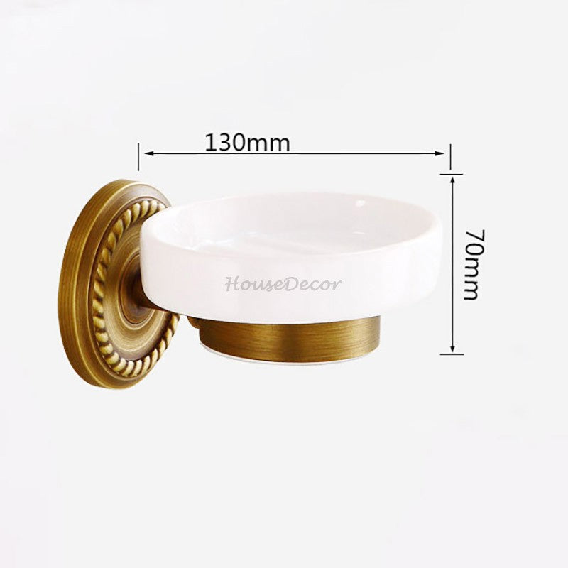 Antique Brass toilet paper holder detailed product view additional view