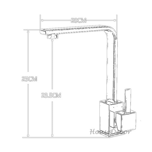 Modern kitchen sink mixer tap swivel spout additional view