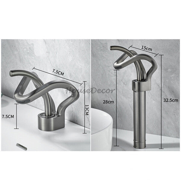 Modern bathroom basin mixer tap waterfall spout additional view