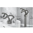 Modern bathroom basin mixer tap waterfall spout additional view