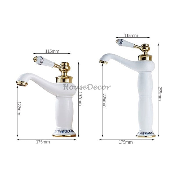 Gold Ceramic bath shower mixer tap single lever control additional view