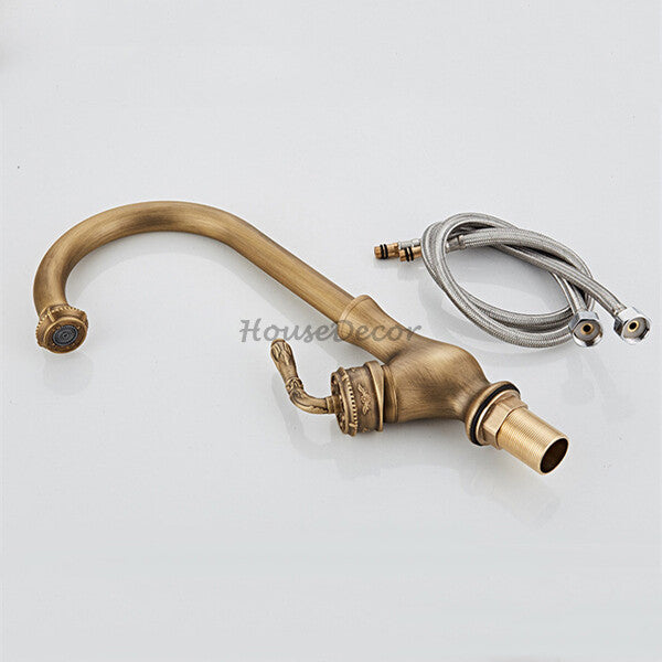 Modern Brass kitchen sink mixer tap swivel spout additional view